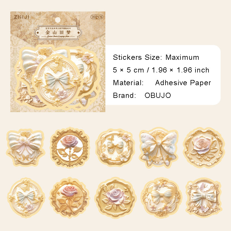 20 Pcs Emboosed Wax Seal Stickers FSHY