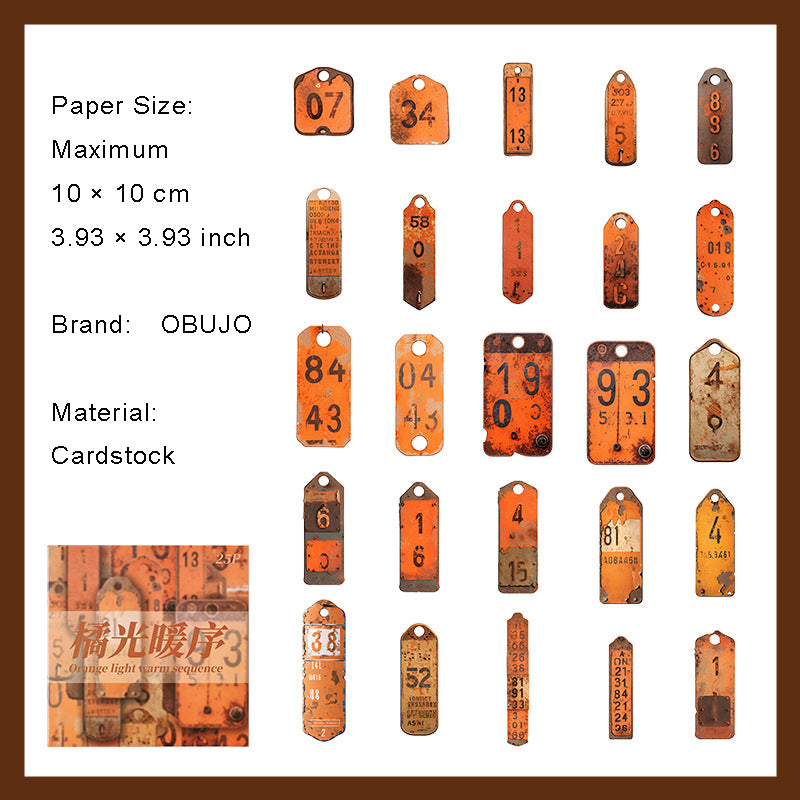 25 Pcs Vintage Number Label Cardstock Paper SZJG