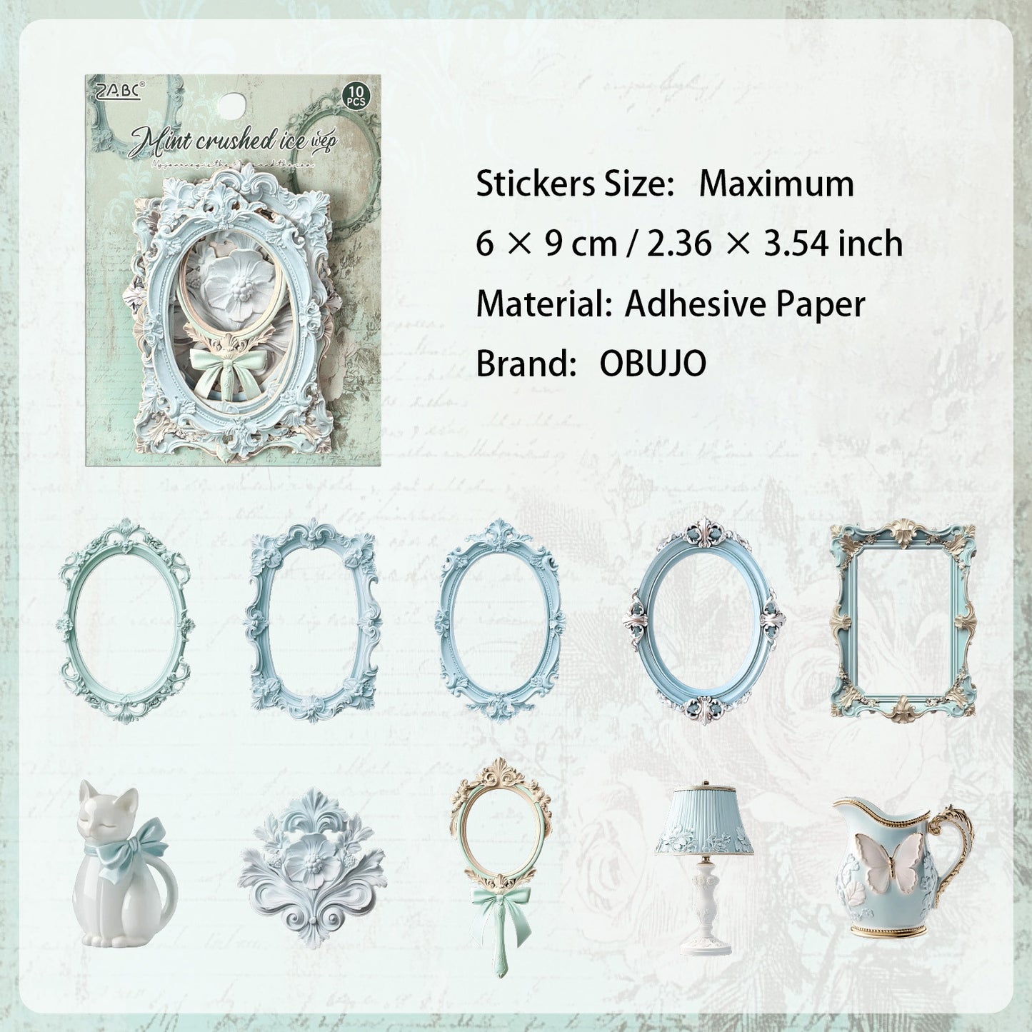 10 Pcs Aesthetic European Journal Stickers YZOF