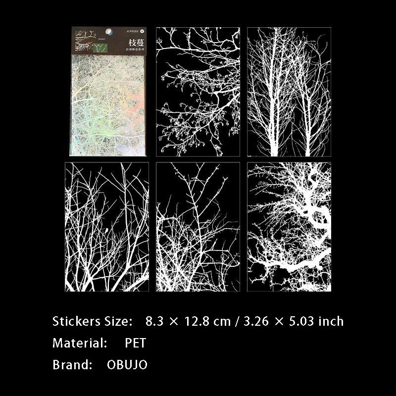 10 Pcs Firework Tree PET Stickers LMSX