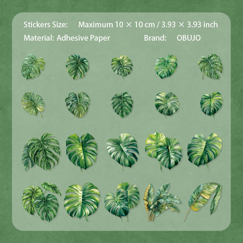 20 Pcs Seasonal Leaf PET Stickers LYPZ