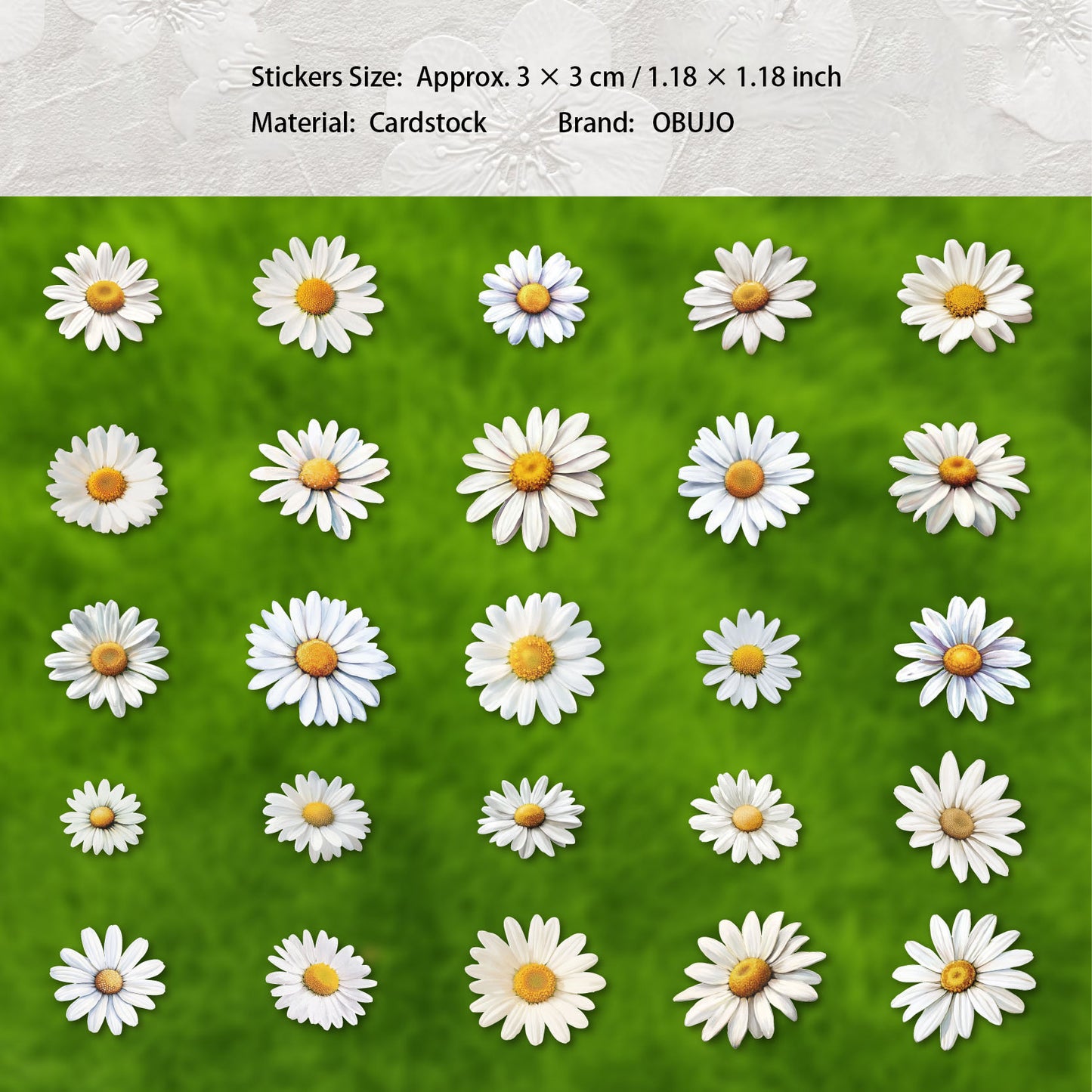 25 Pcs Flower Cardstock Stickers DDXL