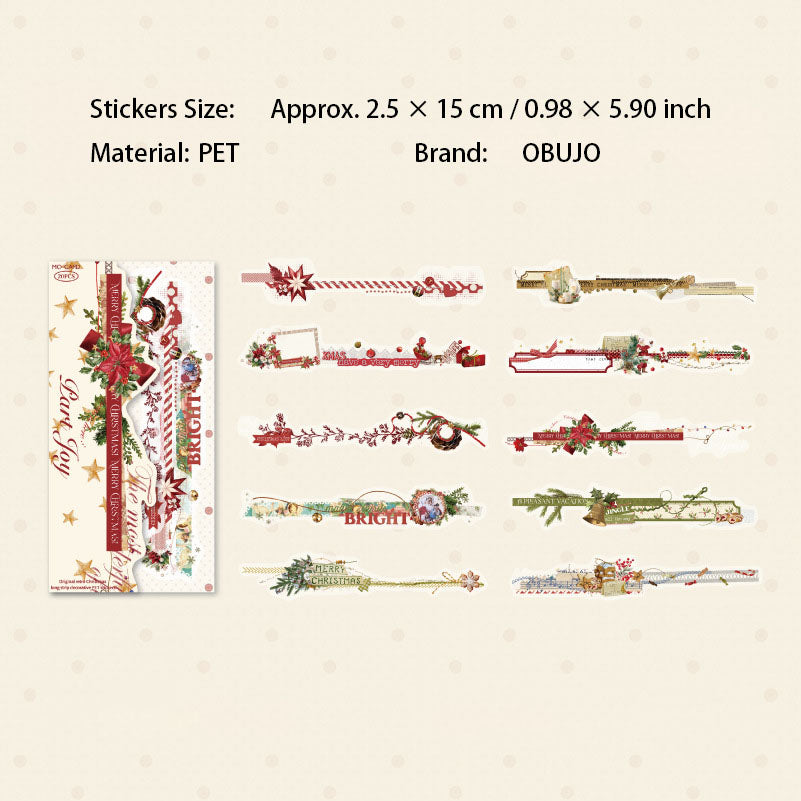 20 Pcs Christmas Theme PET Stickers XHSD