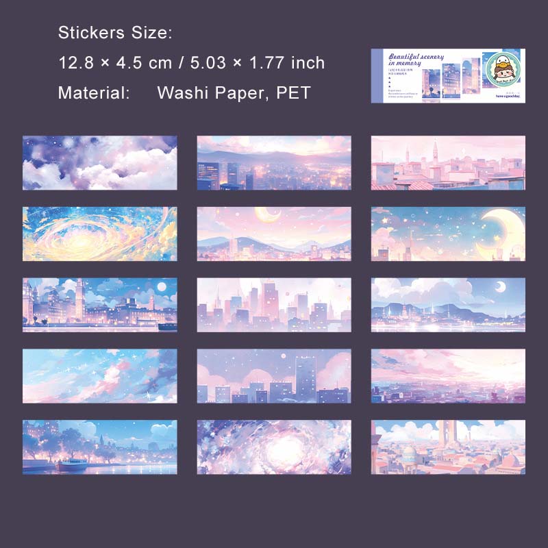 30 Pcs Natural Landscape Stickers Book JYZMJ