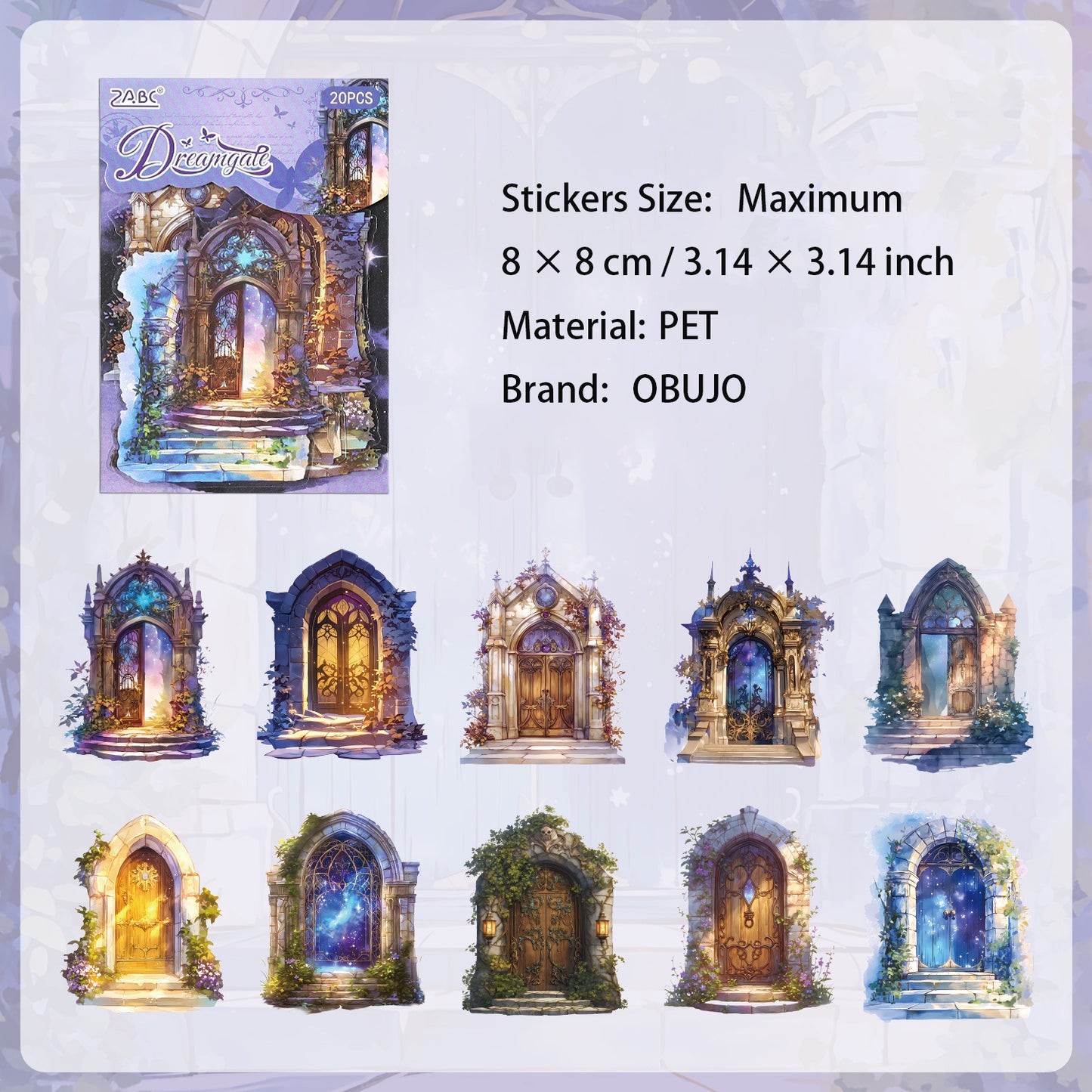 20 Pcs Magic Door House Window PET Stickers MLQY