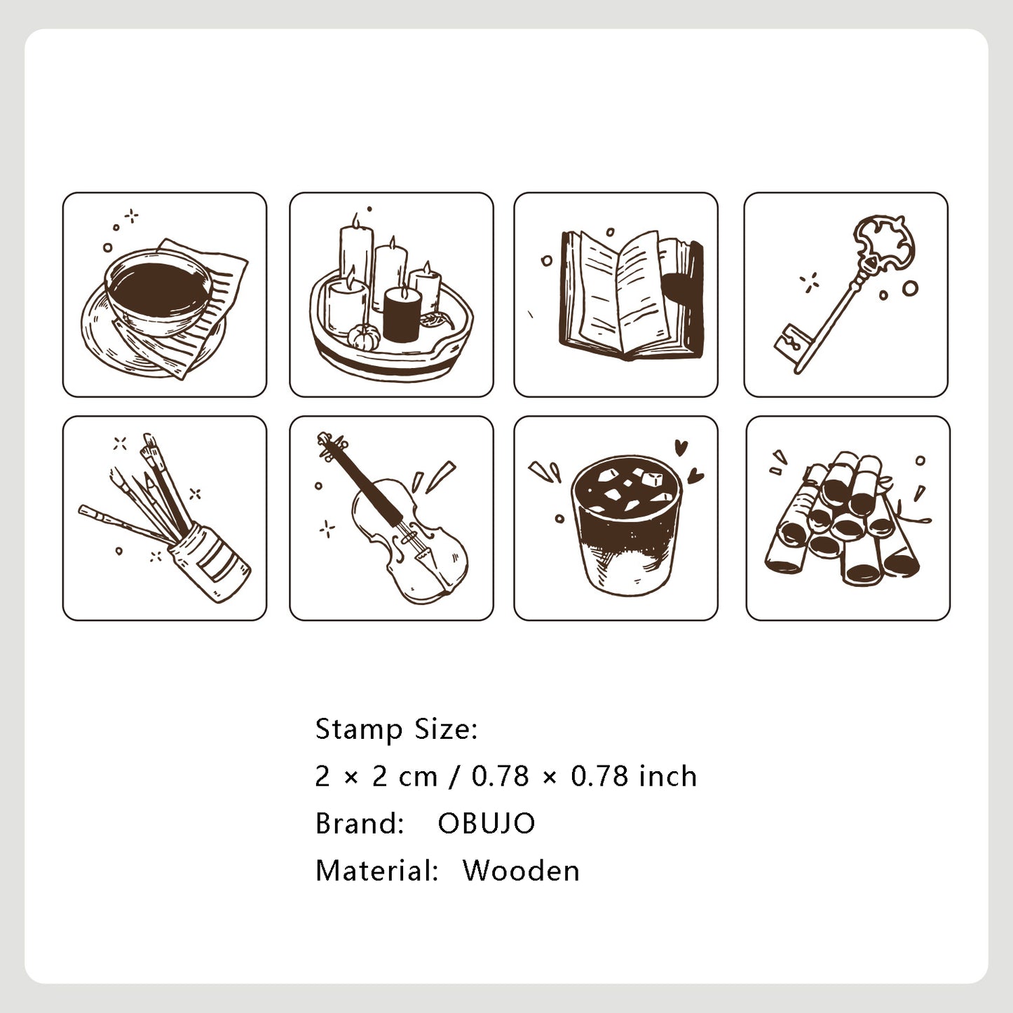 8 Rolls Gadgets Wooden Stamp Kit MWXY