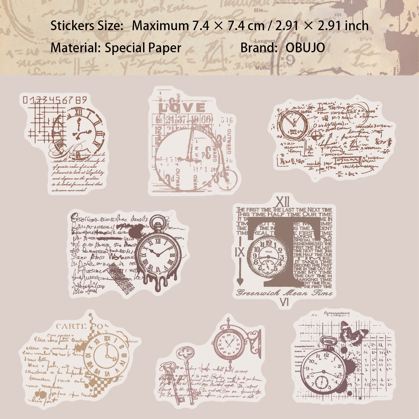 16 Pcs Vintage Junk Journal Stickers CLXL
