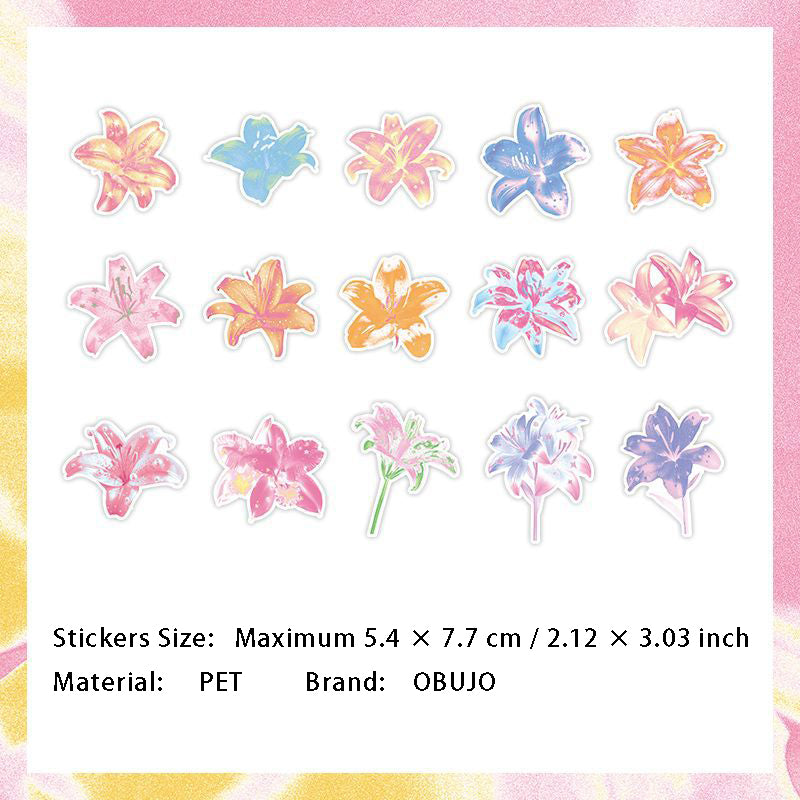 15 Pcs Botanical Nature Theme PET Stickers ZRER