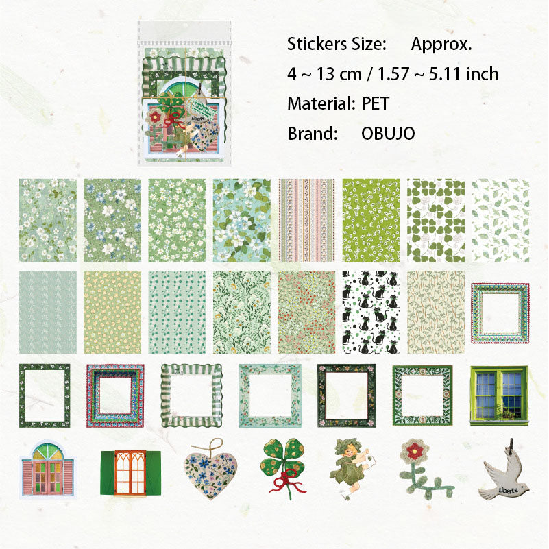 45 Pcs Floral Journal Paper and Sticker Kit HYYY
