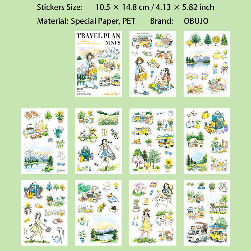 20 Sheets Travel Stickers Book NNLXJH