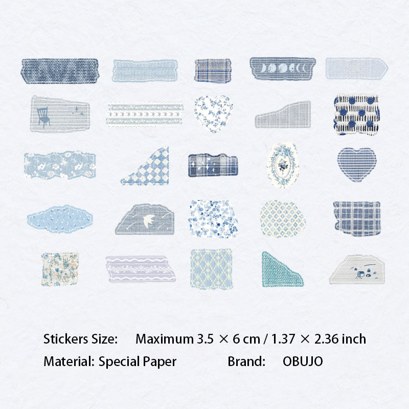 50 Pcs Fabric Texture Stickers BYSH