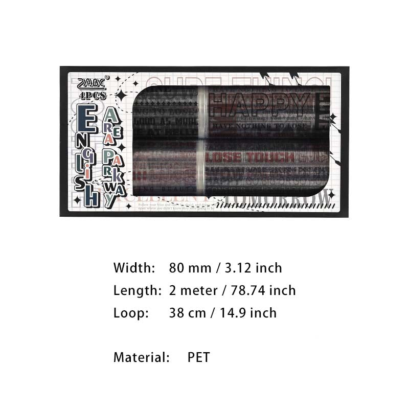 4 Rolls Positive Words PET Tape Set YHBH