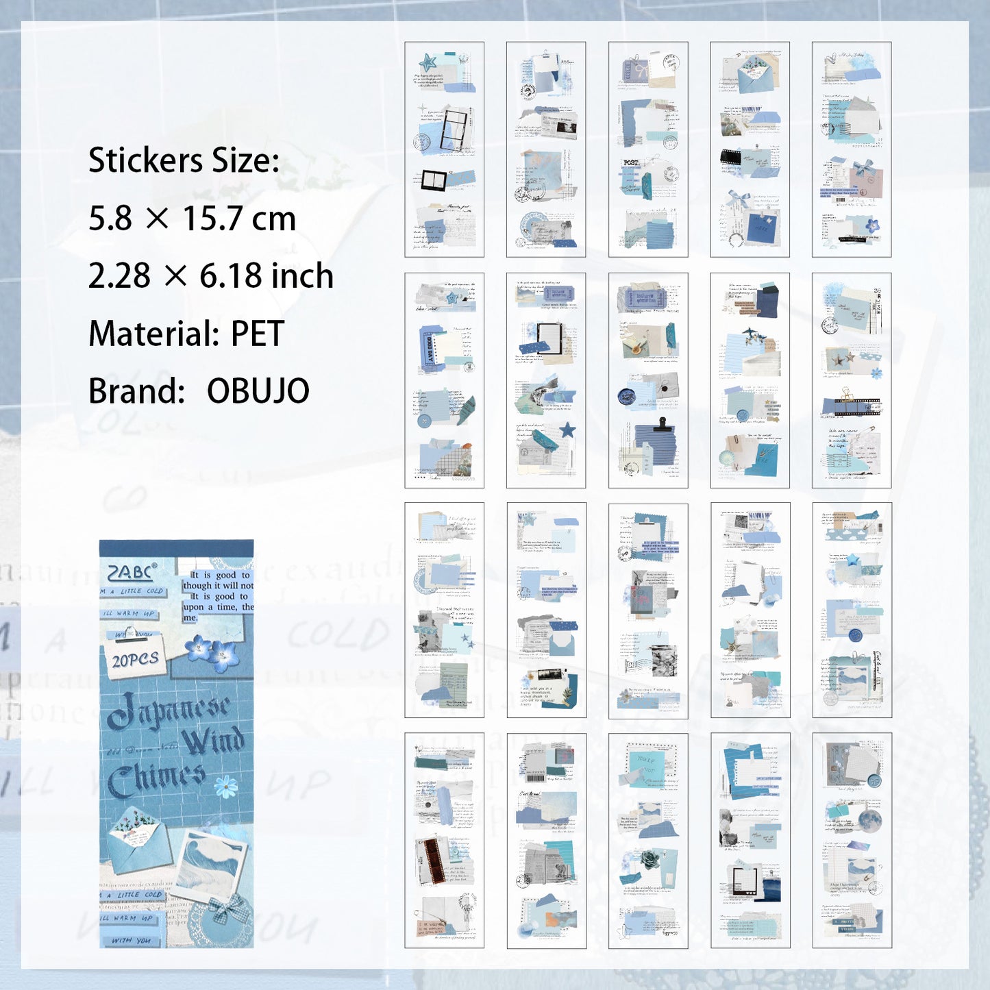 15 Sheets Vintage Collage Stickers Book JMSZ