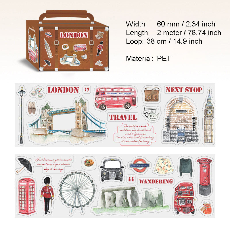 1 Roll Travel Theme Sticker Tape MYSJ