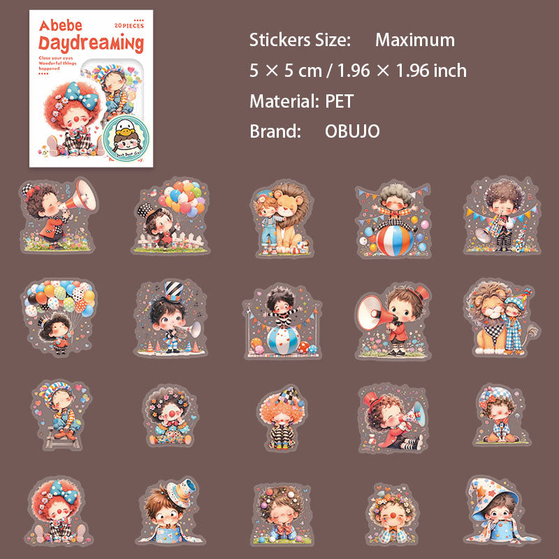 20 Pcs Fantasy Kids PET Stickers BRMY