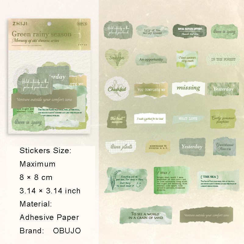 25 Pcs Vintage Word Stickers JYJM