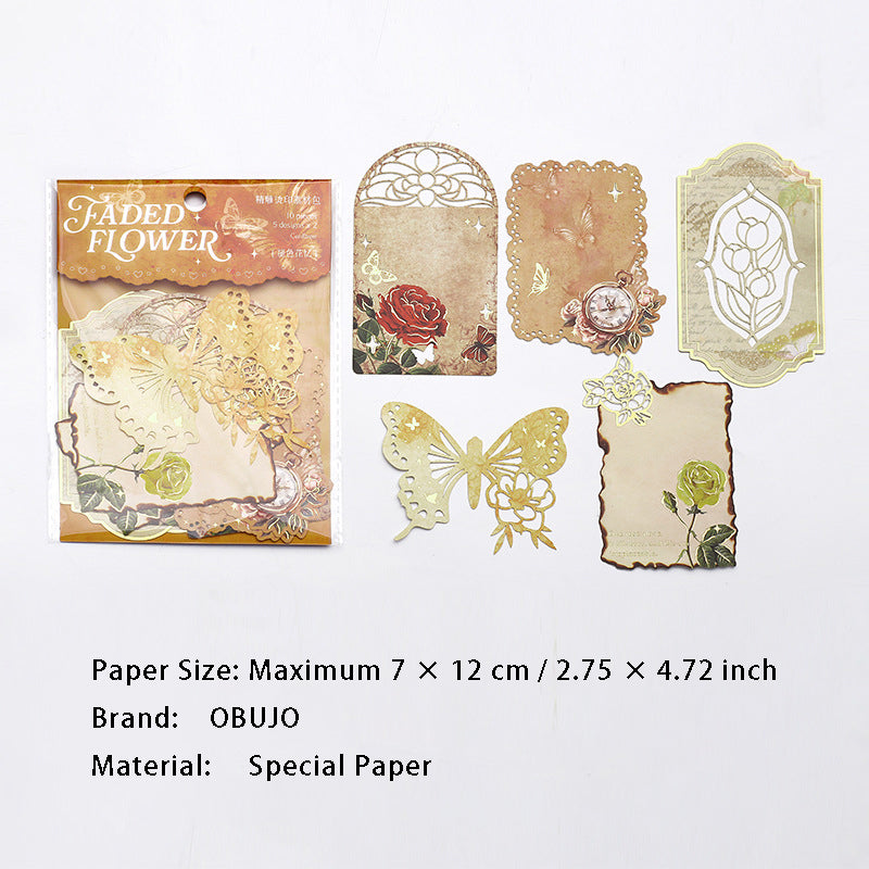 10 Pcs Gold Foil Hollow Cutout Paper FGXY