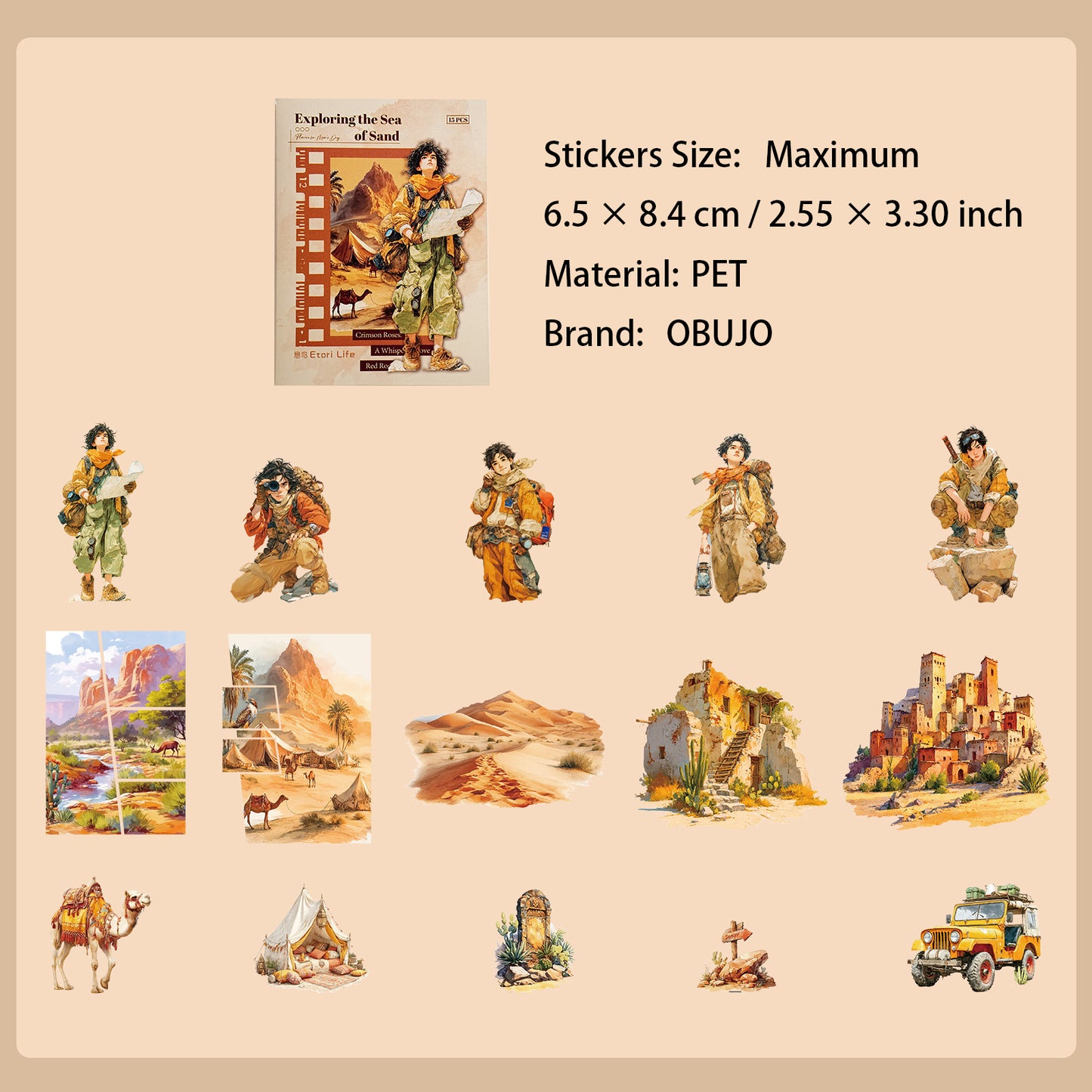 15 Pcs Outdoor Sports PET Stickers QYZT