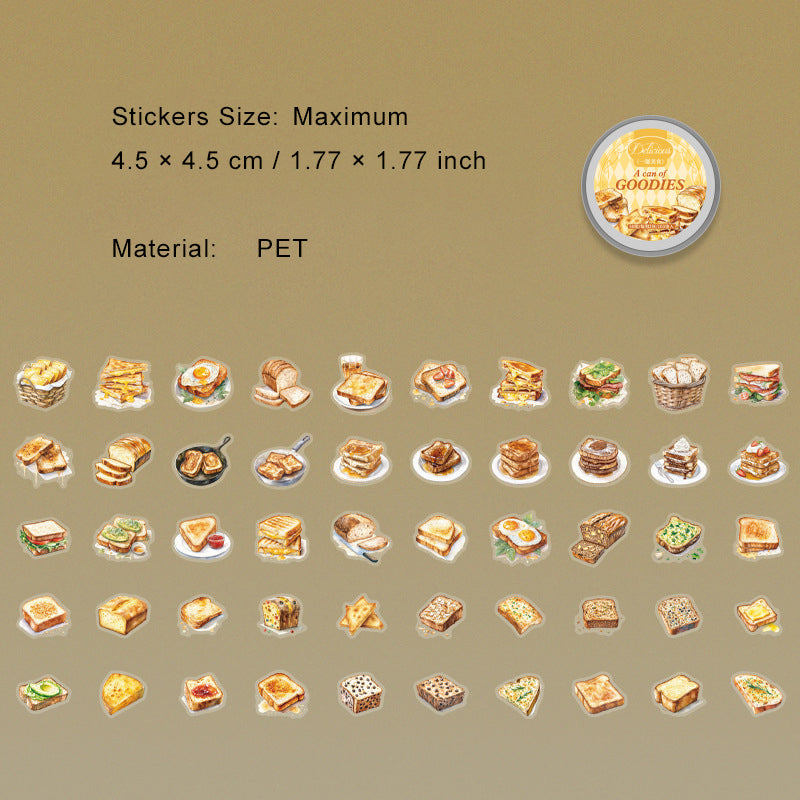 100 Pcs Cake Dessert Choclate PET Stickers YGMS