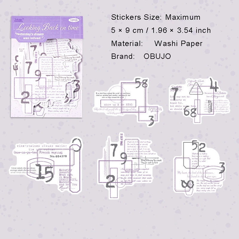 10 Pcs Vintage Collage Washi Stickers SGZY
