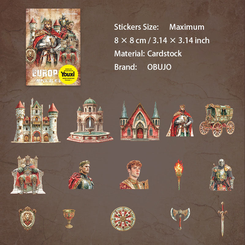 15 Pcs Retro Cardstock Stickers OZHS