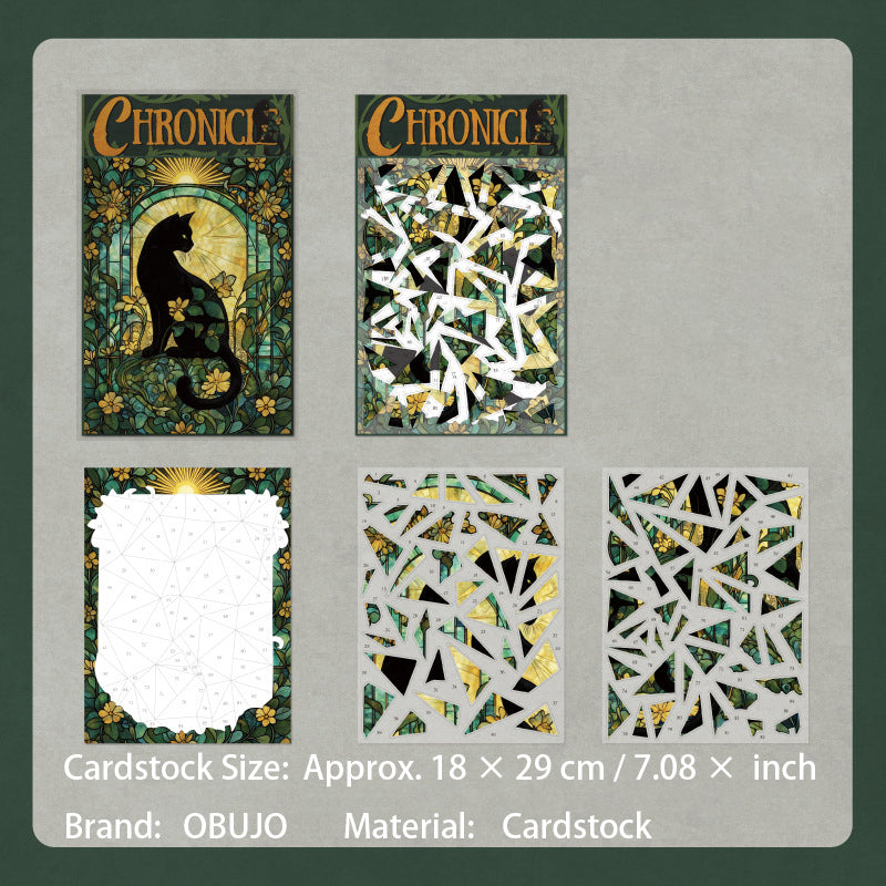 Cat Themed Vintage DIY Puzzle Stickers MDJN