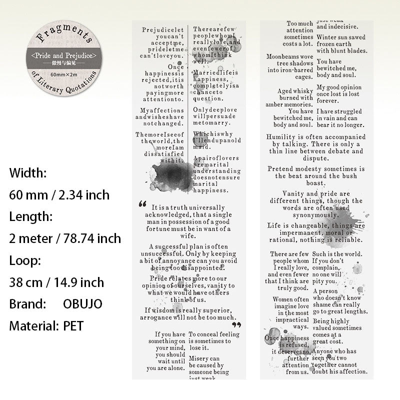 1 Roll Literature Fragments PET Tape WXYLPD