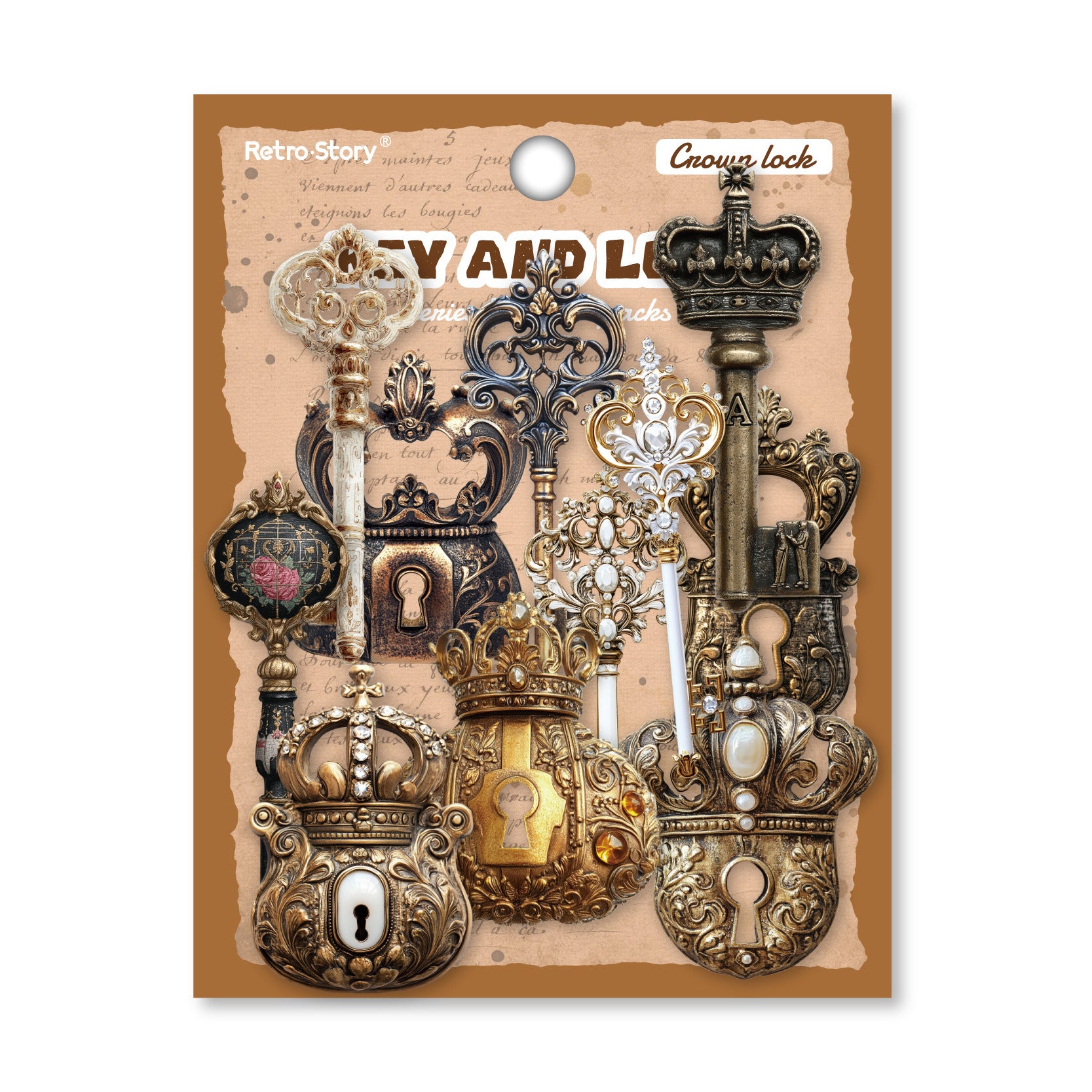 30 Pcs Key Lock Cardstock Stickers SYXL