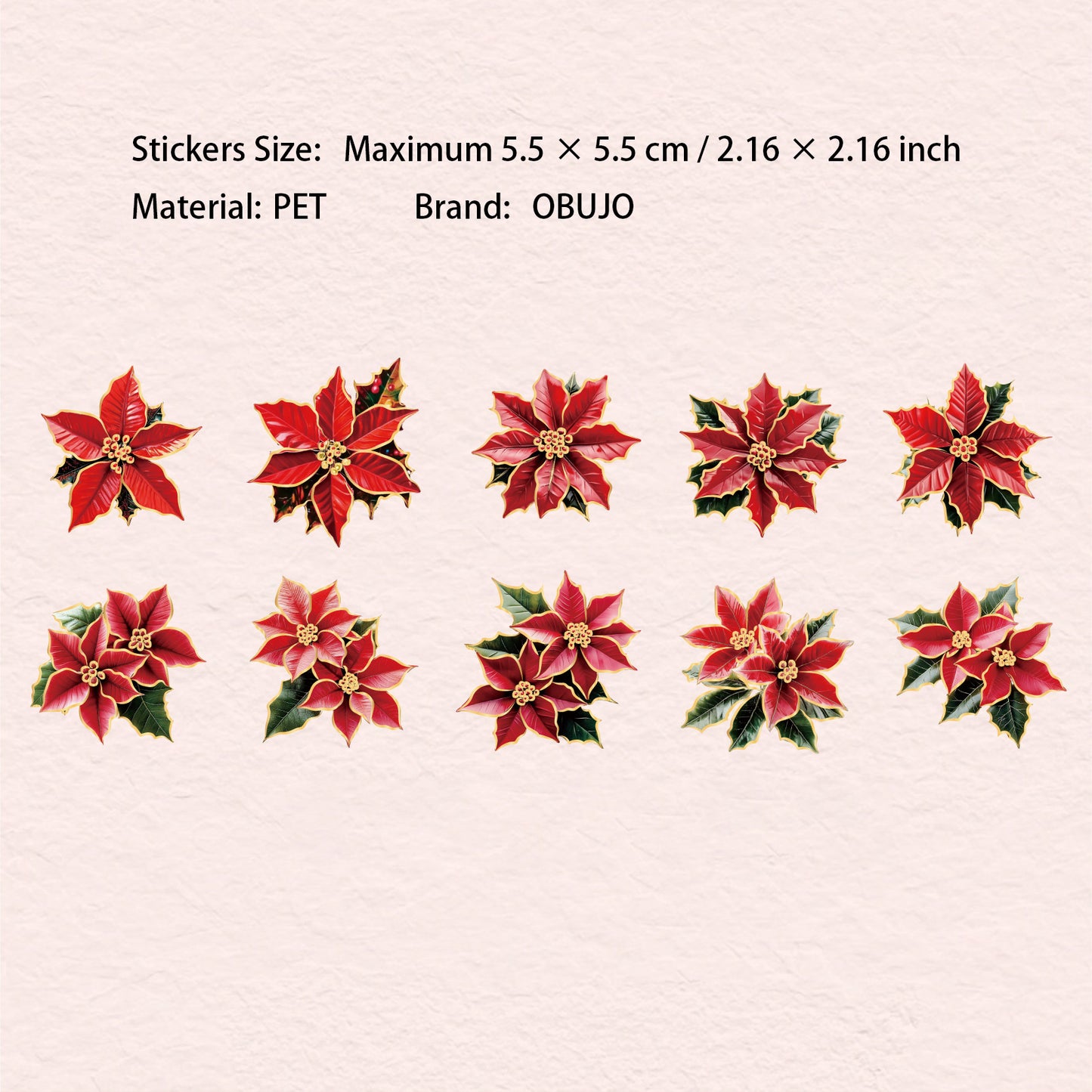 20 Pcs Creative Flower PET Stickers LZXL