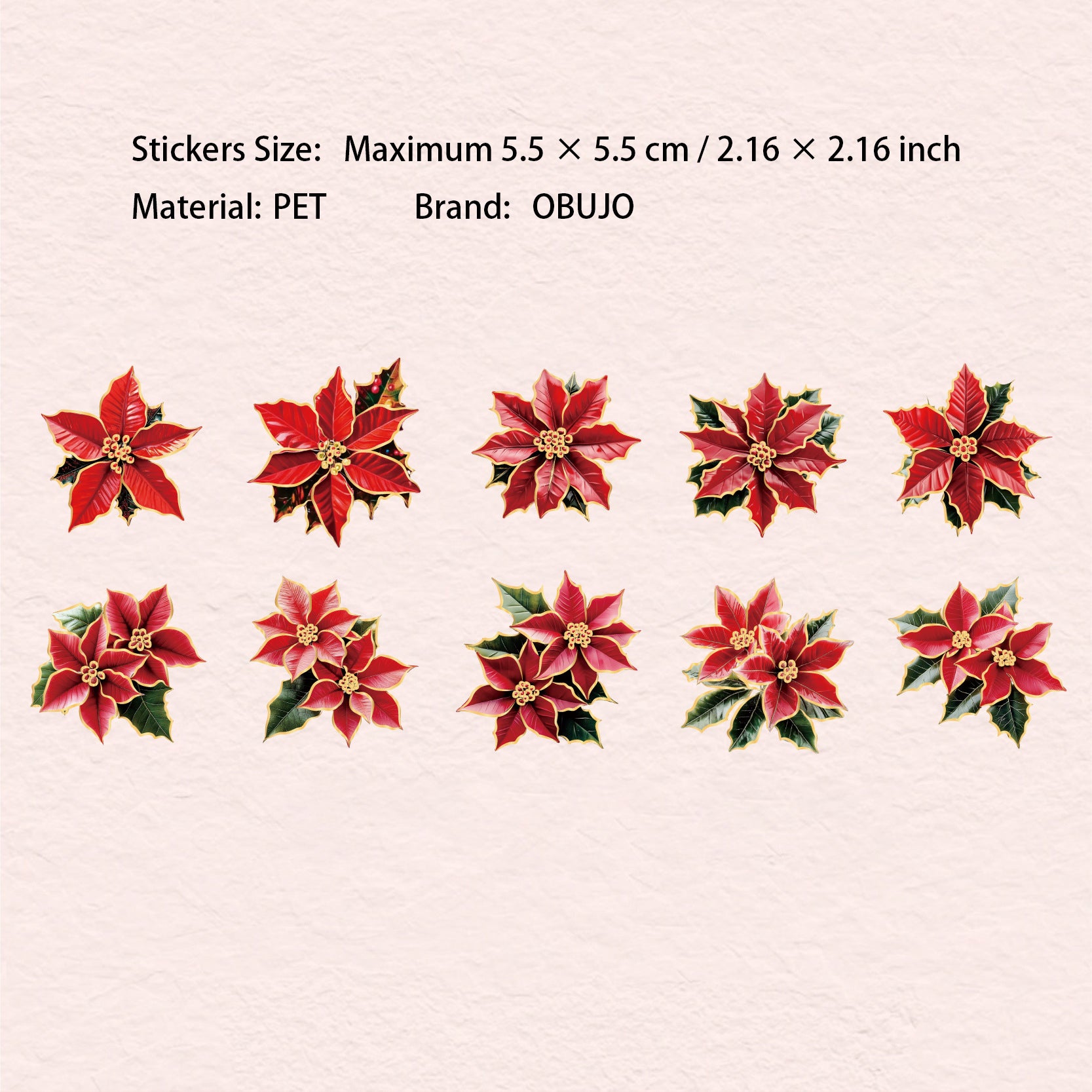 20 Pcs Creative Flower PET Stickers LZXL