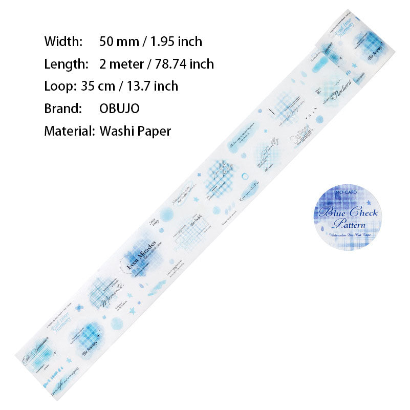1 Roll Watercolor Grid Washi Tape CSGWP