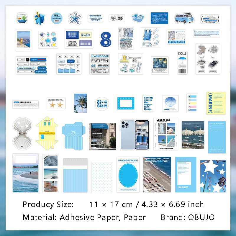 50 Pcs Aesthetic Journal Stickers and Paper RAMC