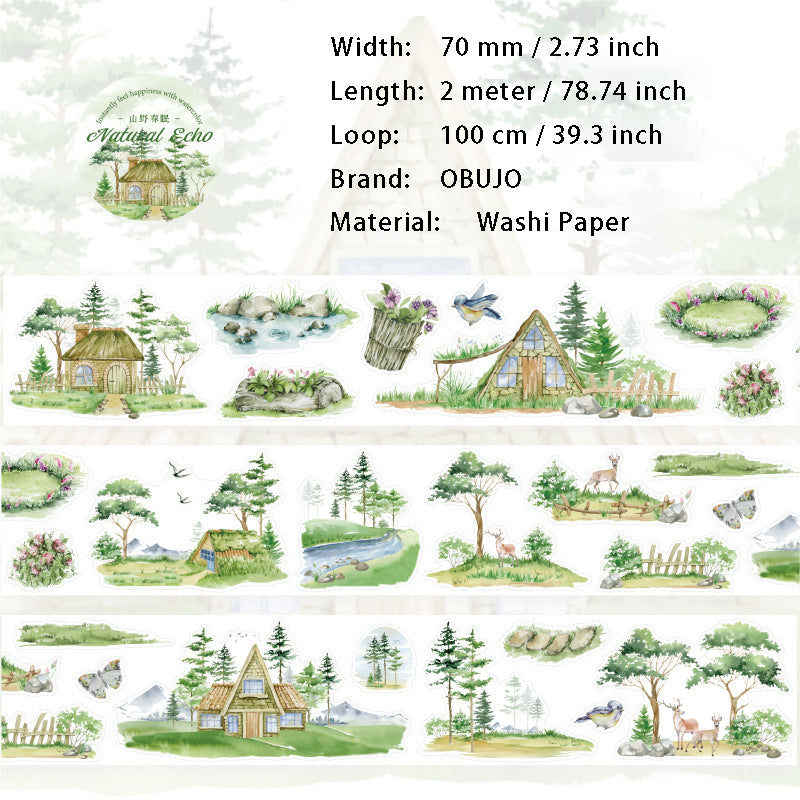1 Roll Wild Landscape Washi Stickers Tape DFLT