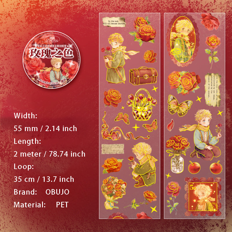 1 Roll Gold Foil Fairy Child PET Stickers Tape XCZY