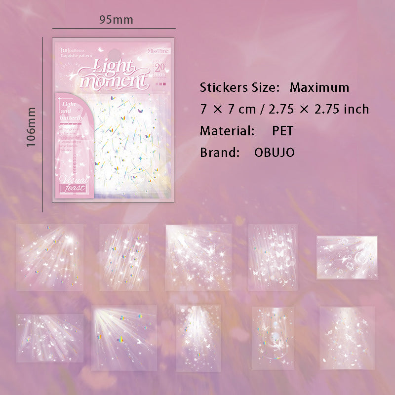 15 Pcs Light Theme PET Stickers GLSJ