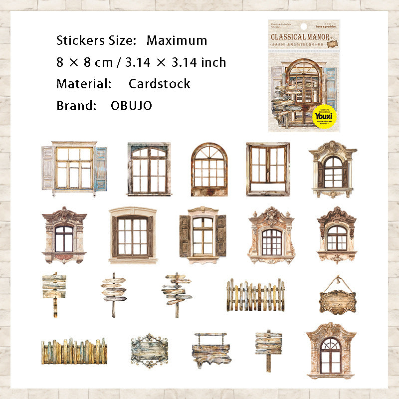 20 Pcs Manor Window Door Stickers GDZY