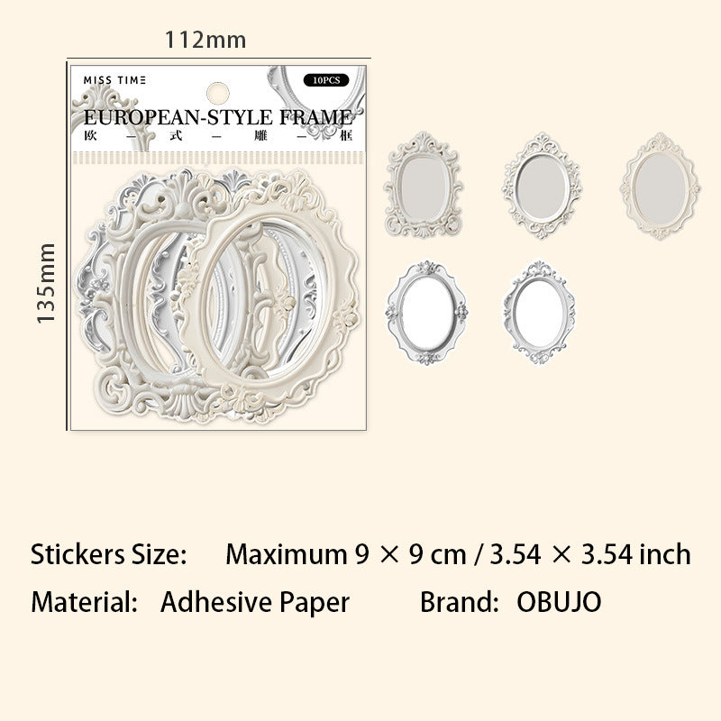 10 Pcs Vintage Frame Stickers GBQM