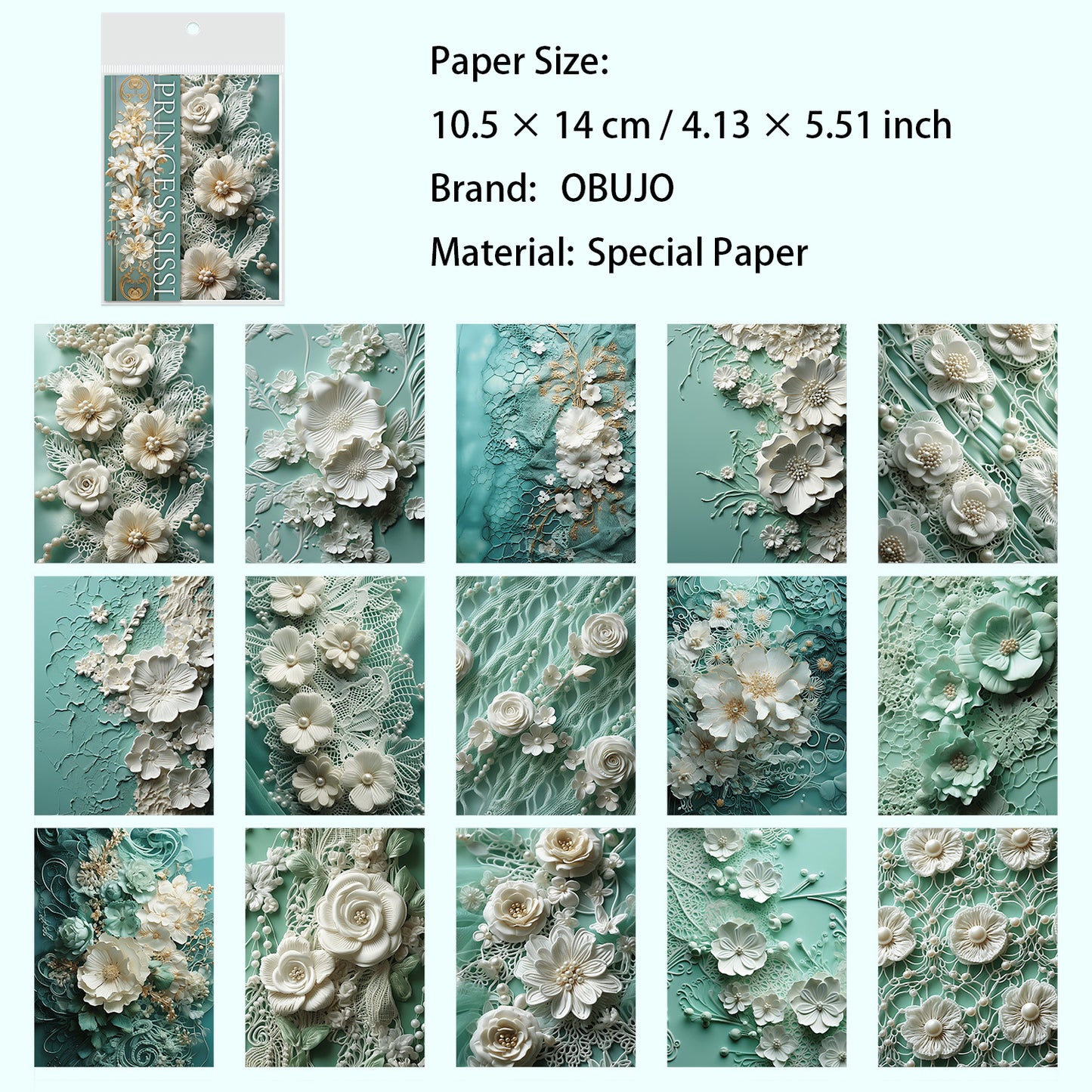 30 Sheets Rococo Themed Journal Paper FESGZ