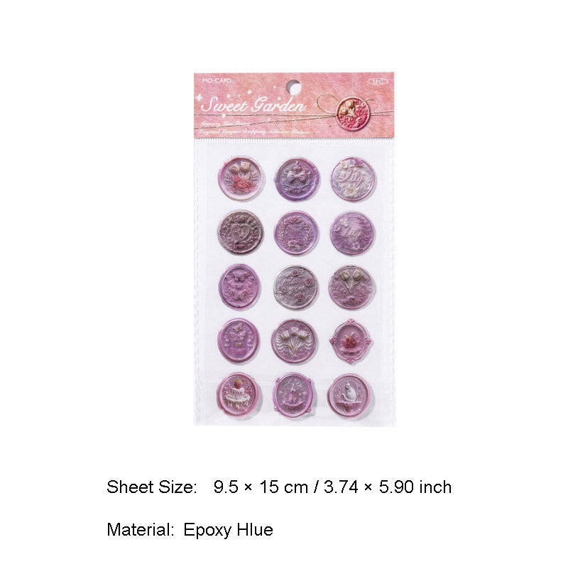 15 Pcs 3D Vintage Wax Seal Stickers JYXZ