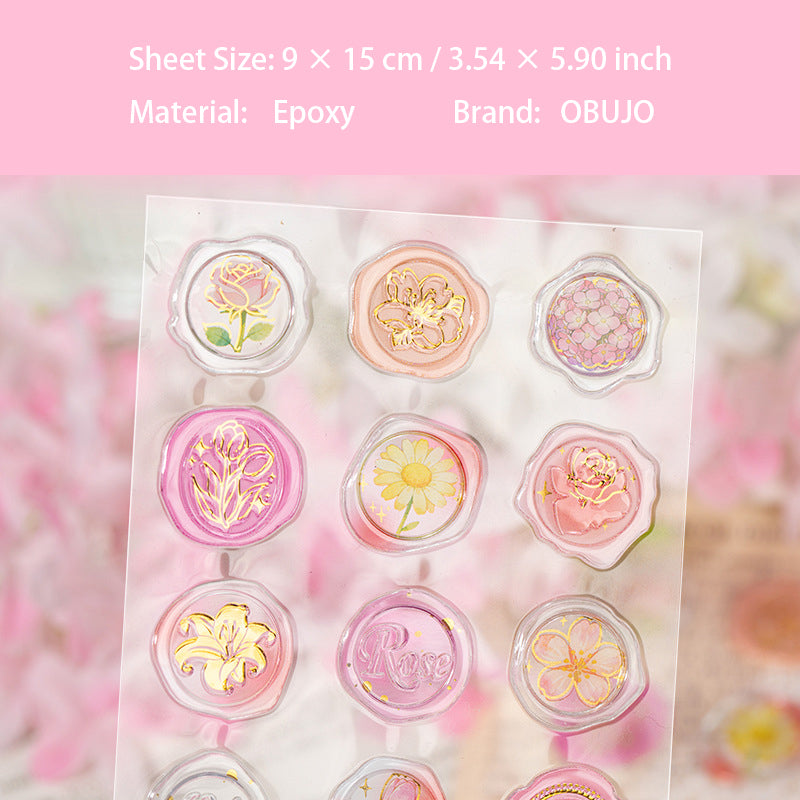 15 Pcs Epoxy Wax Seal Stickers GDHY
