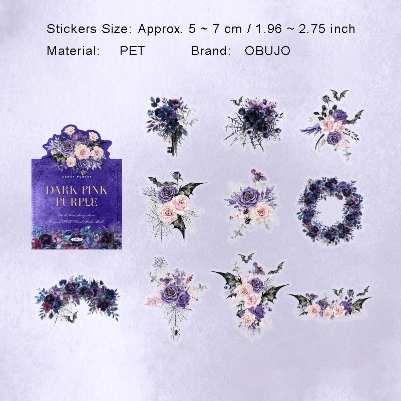 20 Pcs Gothic Rose Stickers ANMGGS