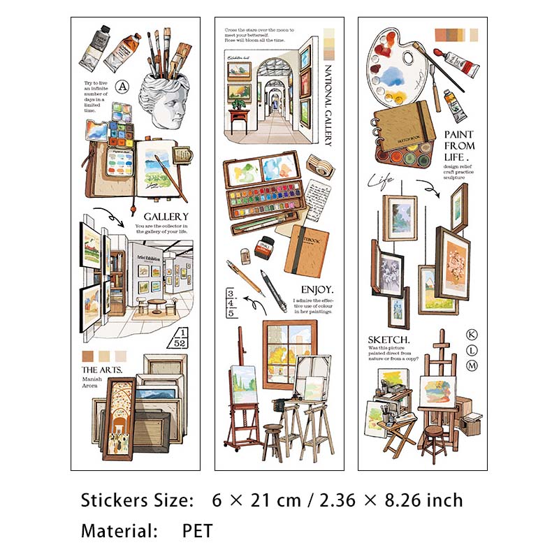 6 Pcs Vintage Scrapbook Stickers SJXZ