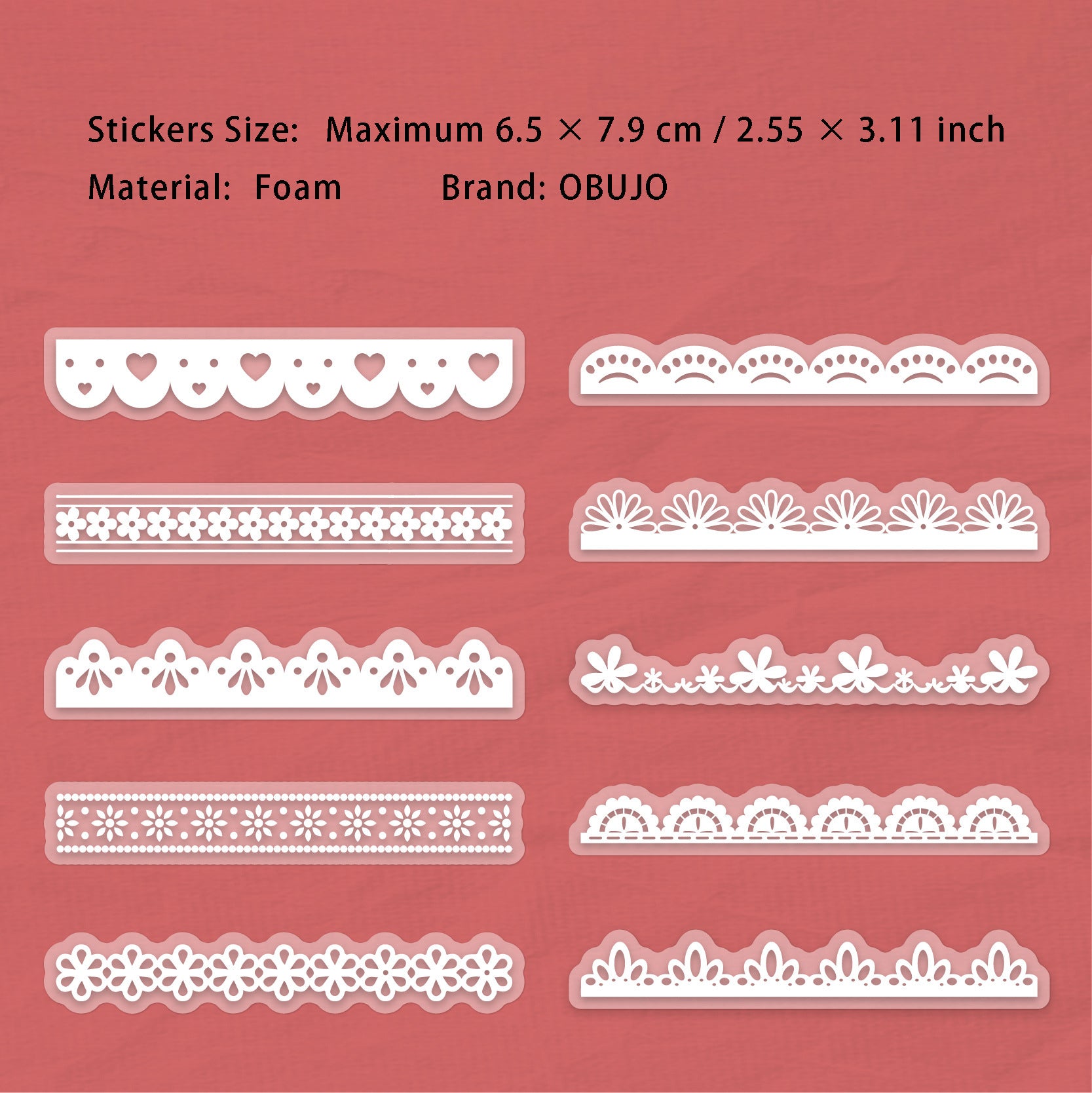 10 Pcs Flower Foam Stickers BWXL