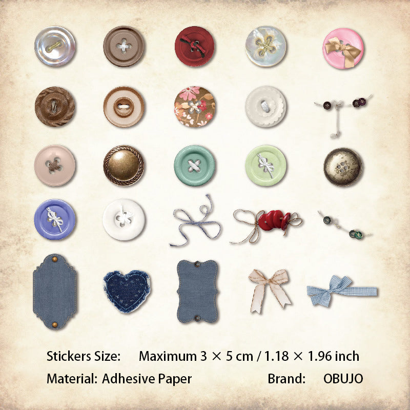 50 Pcs Vintage Journal Stickers HJSY