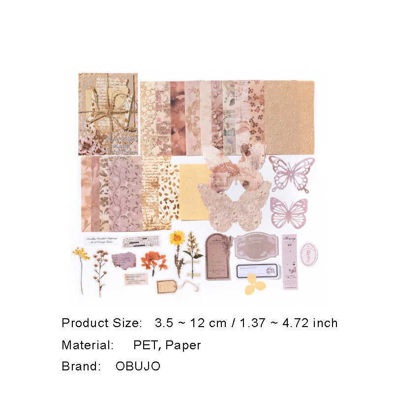 37 Pcs Junk Journal Paper and Stickers Kit FHPZ