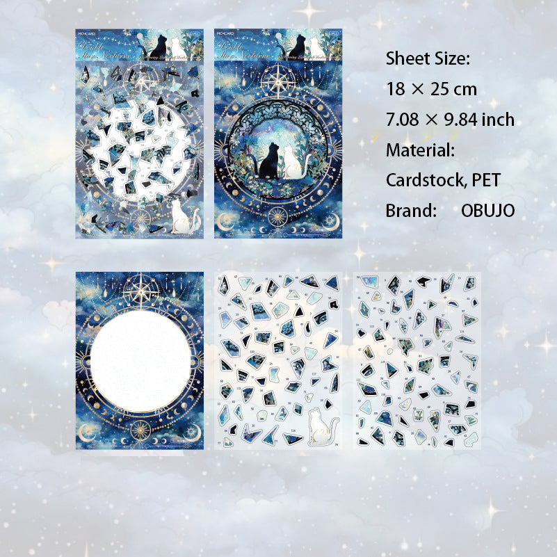 Vintage Cat Diy Puzzle  Stickers LGAY