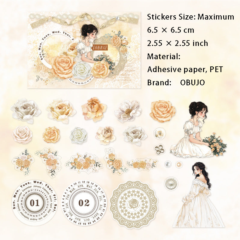 25 Pcs Flower Girl Stickers QWYMG