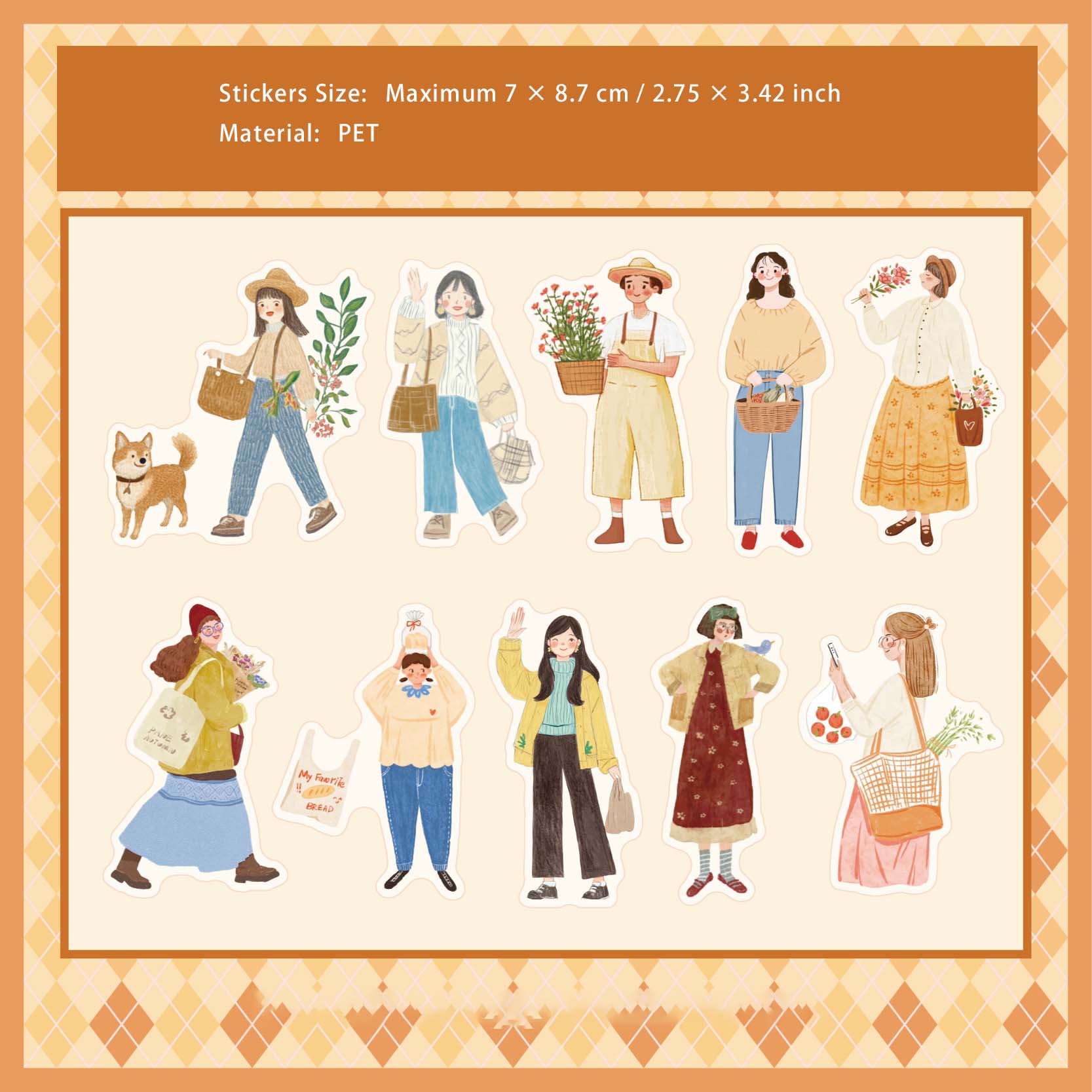 20 Pcs Weekend Girl PET Stickers BRXL