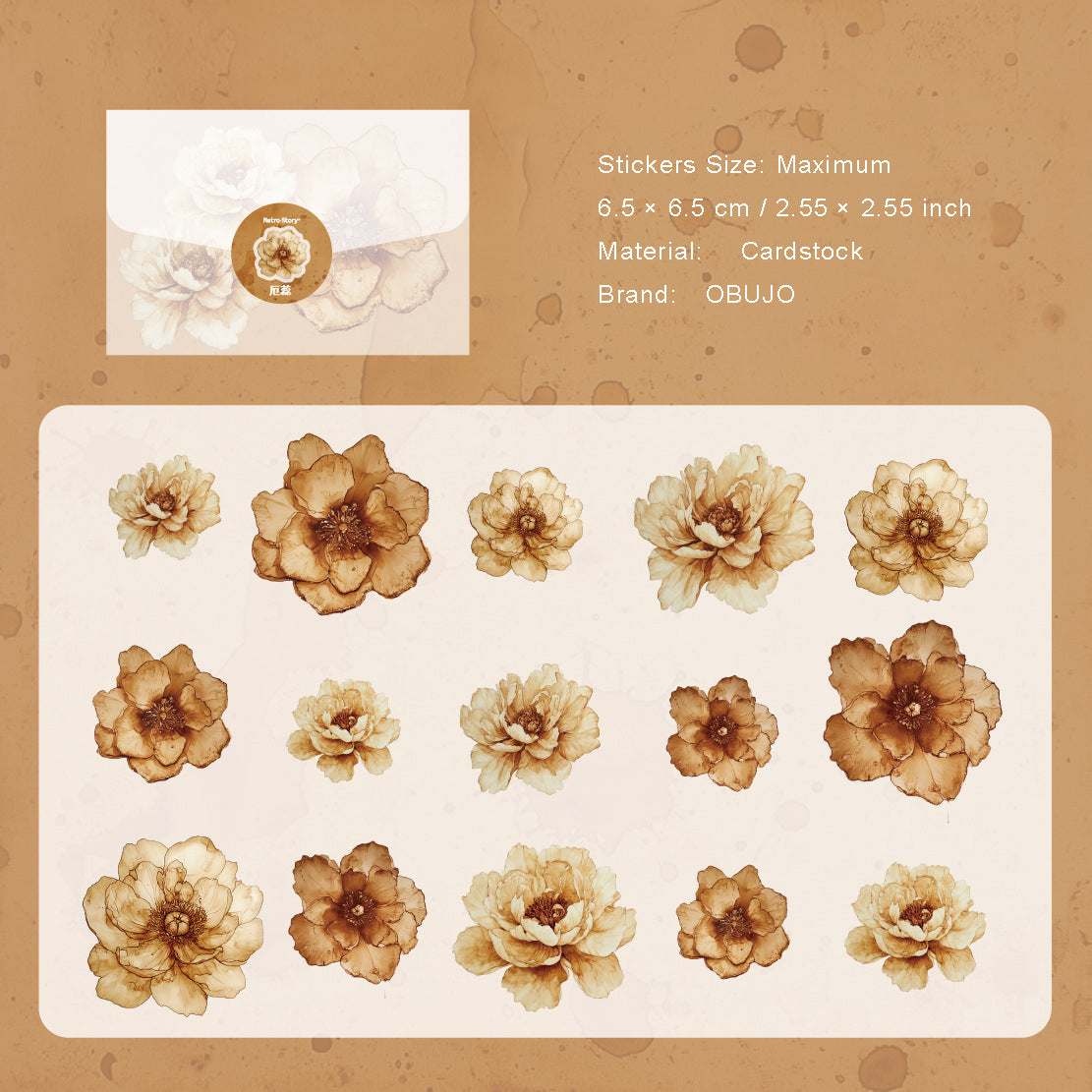 15 Pcs Autumn Pressed PET Stickers KZXL