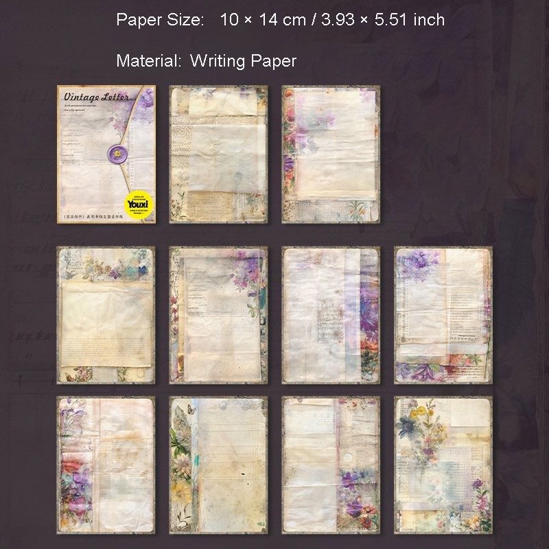 30 Pcs Vintage Letter Scrapbook Paper FGXJ